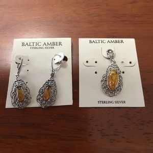 Baltic Amber earnings and pendant